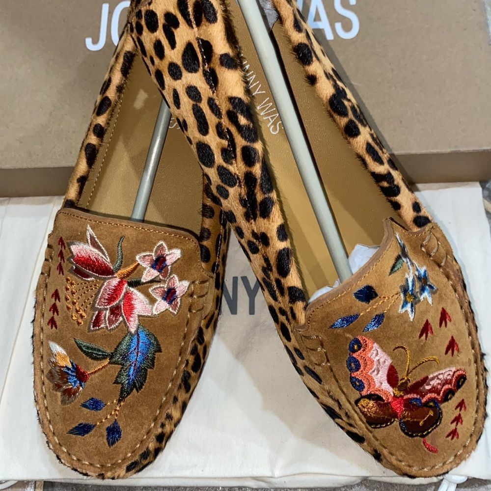 🌸HP🌸NIB!Johnny Was Taline Leopard Print Genuine Calf Hair Moccasin!